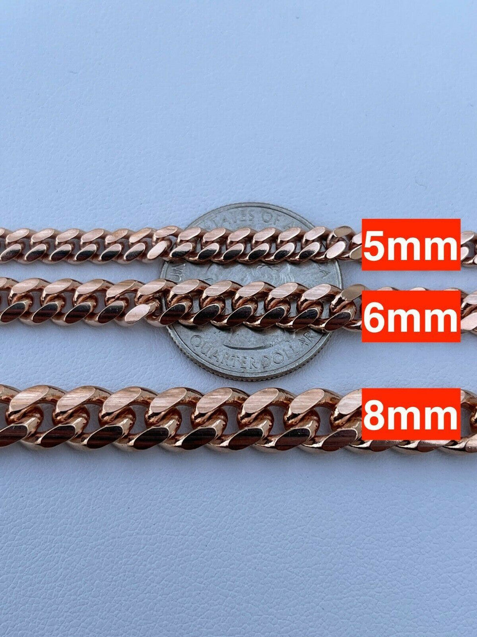 Italiano Silver, Inc Mens Real Solid 925 Sterling Silver 14k Rose Gold Miami Cuban Bracelet 5-12mm