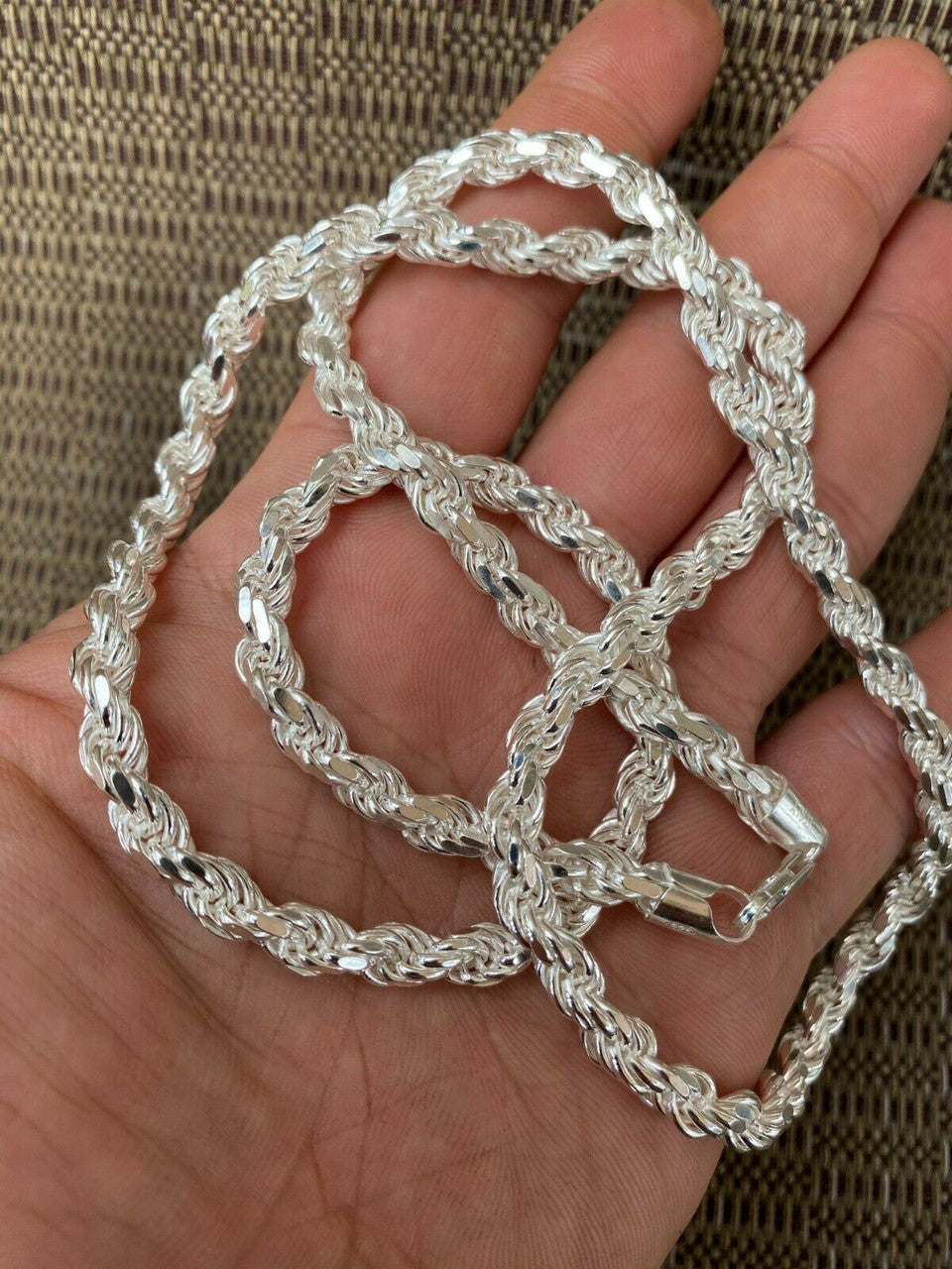 Italiano Silver, Inc Mens Rope Chain Real Solid 925 Sterling Silver Necklace 6mm 18-30 ITALY MADE