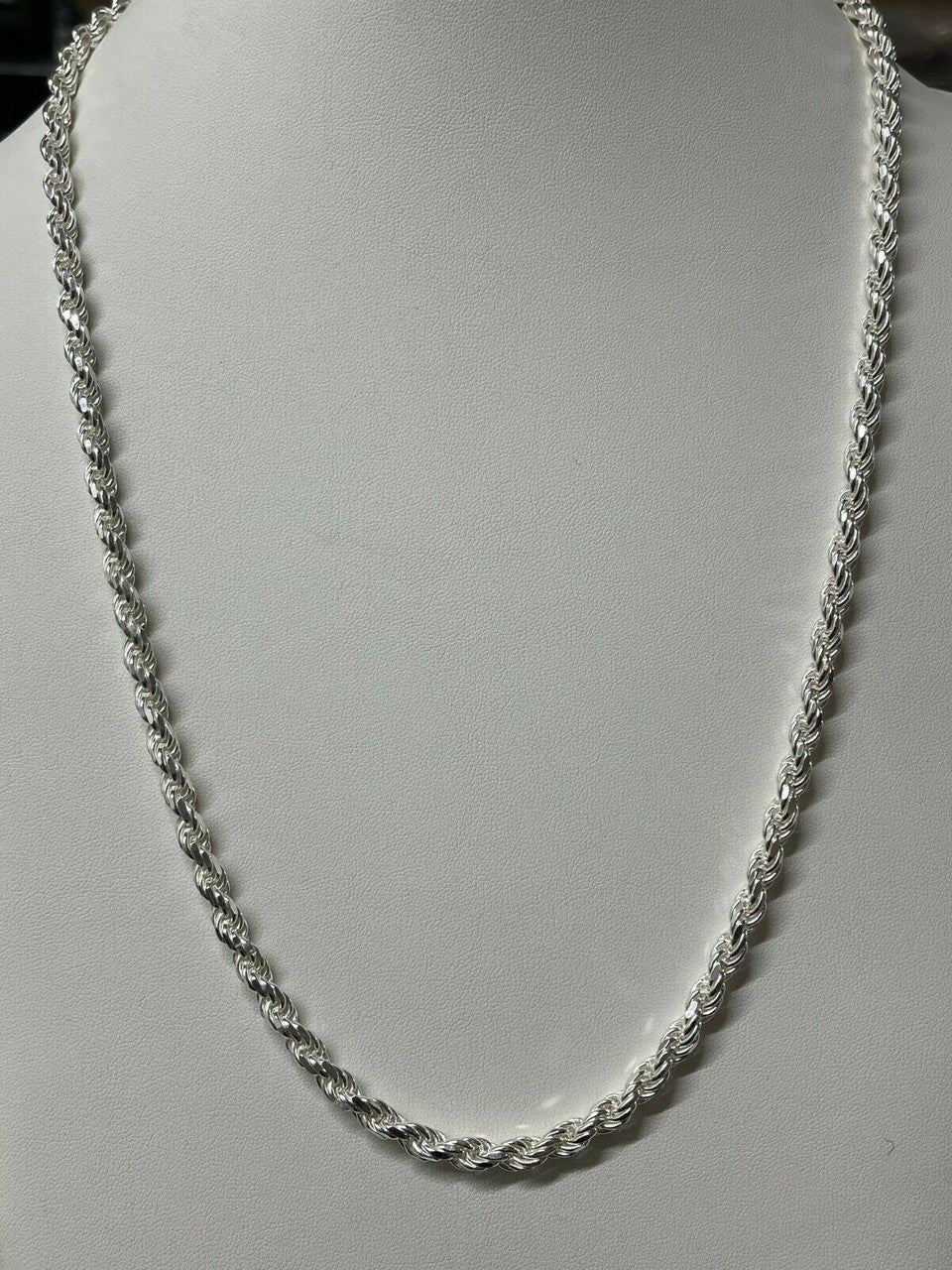 Italiano Silver, Inc Mens Rope Chain Real Solid 925 Sterling Silver Necklace 6mm 18-30 ITALY MADE
