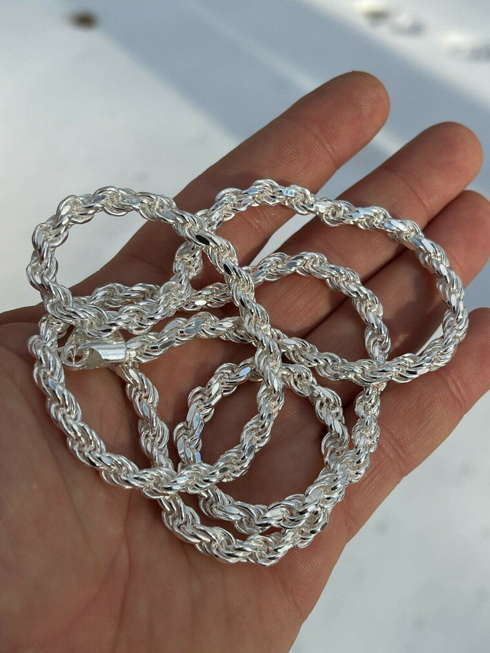 Italiano Silver, Inc Mens Rope Chain Real Solid 925 Sterling Silver Necklace 6mm 18-30 ITALY MADE