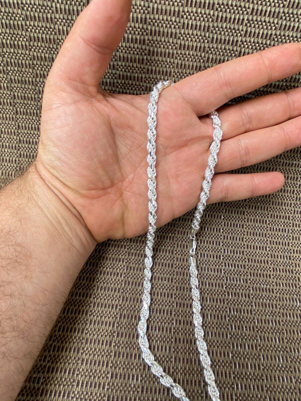 Italiano Silver, Inc Mens Rope Chain Real Solid 925 Sterling Silver Necklace 6mm 18-30 ITALY MADE