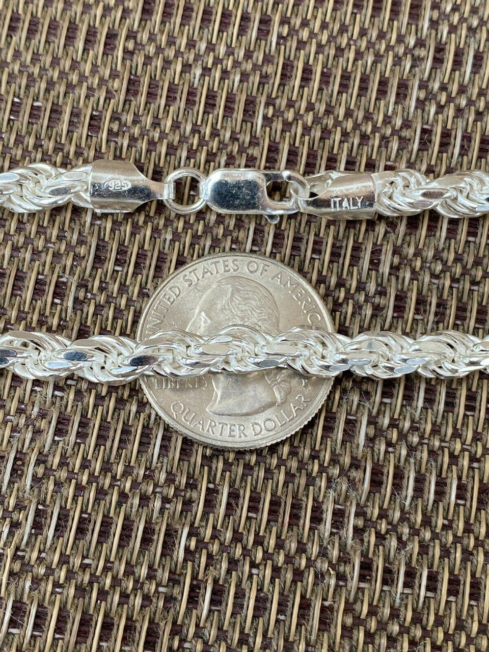 Italiano Silver, Inc Mens Rope Chain Real Solid 925 Sterling Silver Necklace 6mm 18-30 ITALY MADE