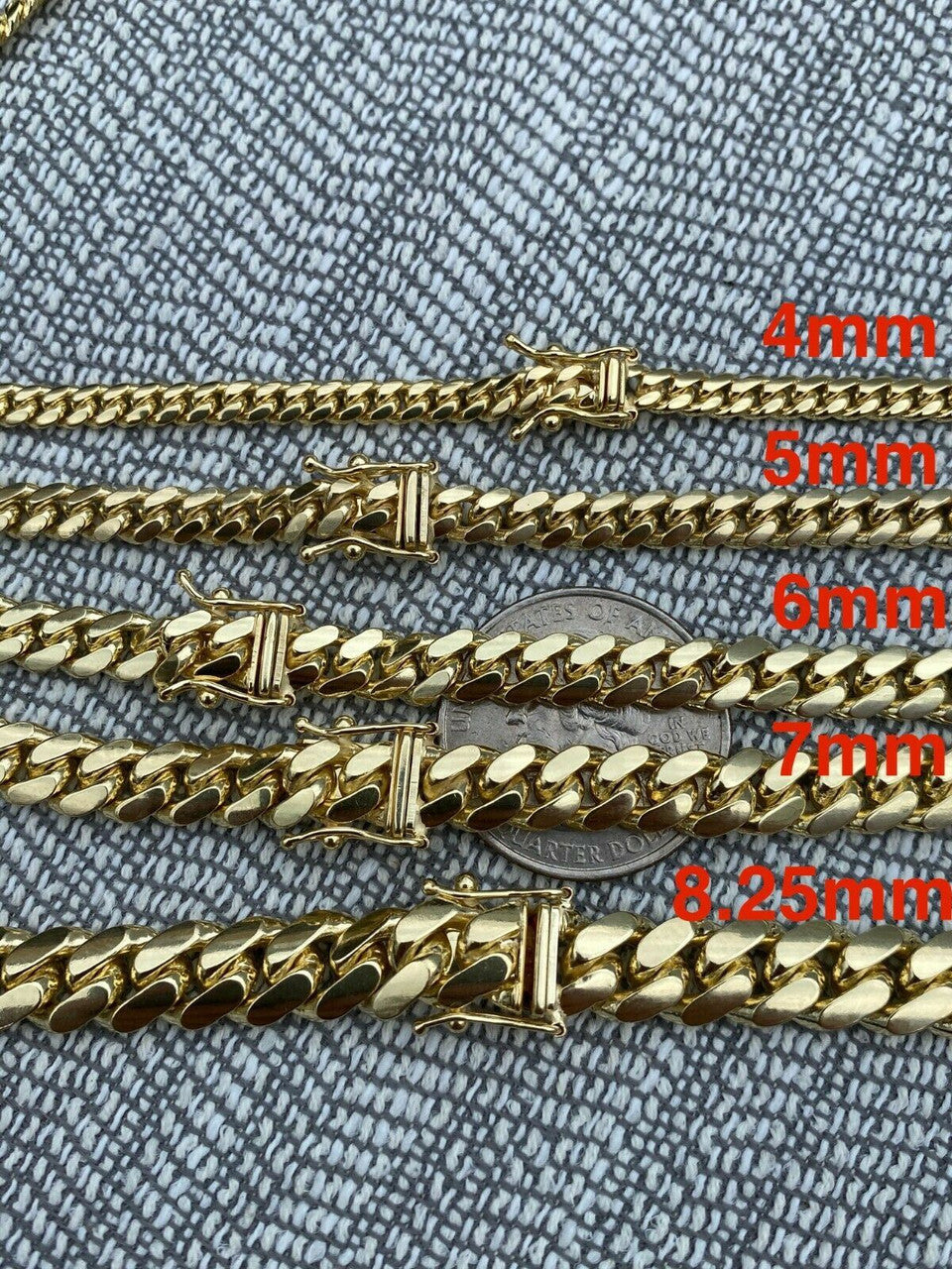 Italiano Silver, Inc Mens Solid 14k Yellow Gold Miami Cuban Link Chain Or Bracelet Box Lock Necklace