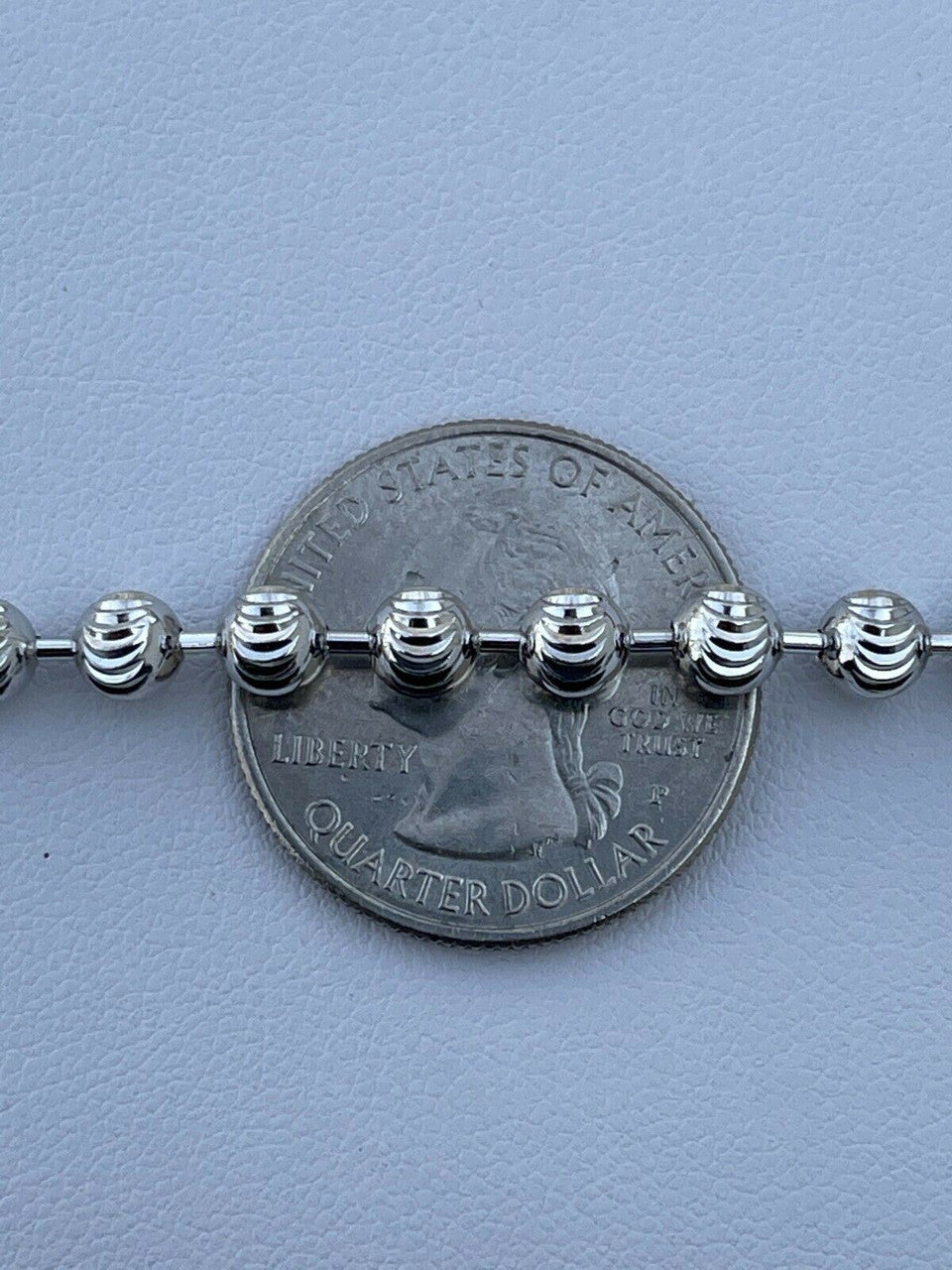 Italiano Silver, Inc Mens Solid 925 Sterling Silver Ball Moon Diamond Cut Bracelet 5mm Thick Beads