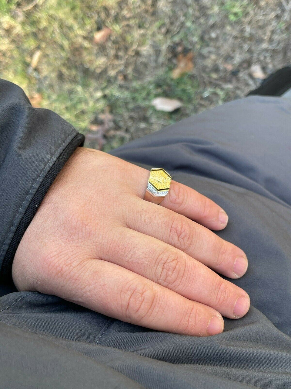 Italiano Silver, Inc Mens Solid 925 Sterling Silver Grim Reaper Santa Muerte Real Iced Hip Hop Ring