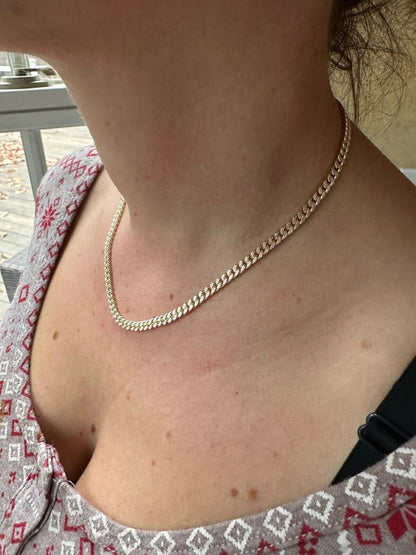 Italiano Silver, Inc. Miami Cuban Chain Bracelet Diamond Cut Two Tone 14k Gold Vermeil Real 925 Silver