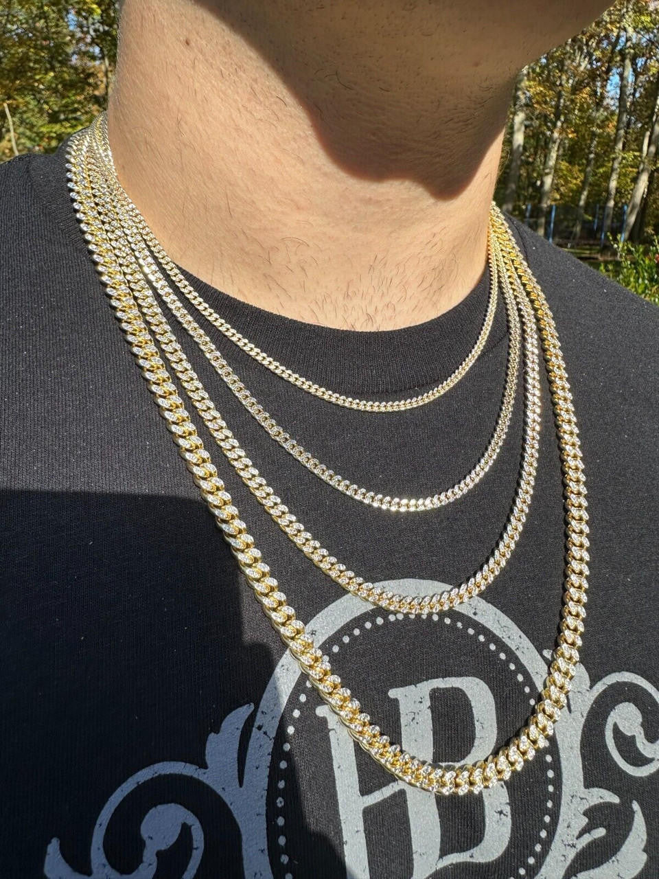 Italiano Silver, Inc. Miami Cuban Chain Bracelet Diamond Cut Two Tone 14k Gold Vermeil Real 925 Silver