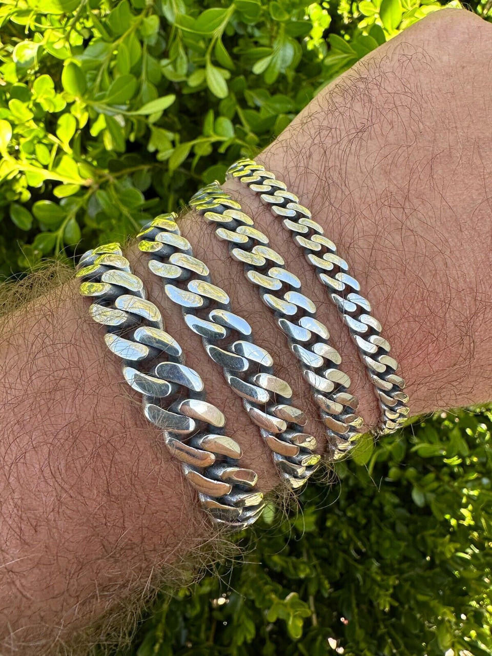 Italiano Silver, Inc. Miami Cuban Link Chain Necklace / Bracelet Real 925 Silver Rhodium Plated 6-12mm