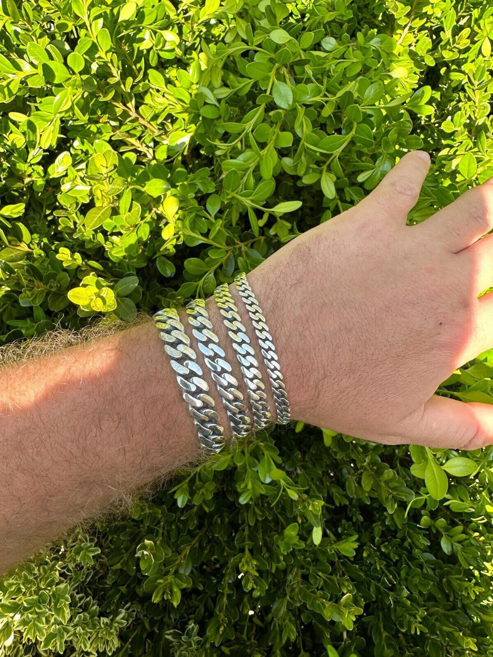 Italiano Silver, Inc. Miami Cuban Link Chain Necklace / Bracelet Real 925 Silver Rhodium Plated 6-12mm