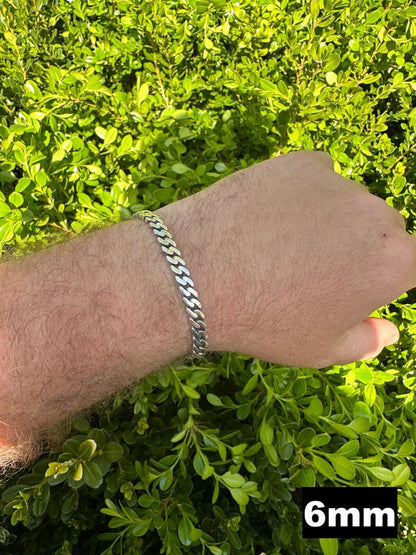 Italiano Silver, Inc. Miami Cuban Link Chain Necklace / Bracelet Real 925 Silver Rhodium Plated 6-12mm