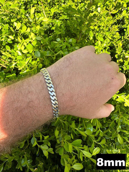 Italiano Silver, Inc. Miami Cuban Link Chain Necklace / Bracelet Real 925 Silver Rhodium Plated 6-12mm