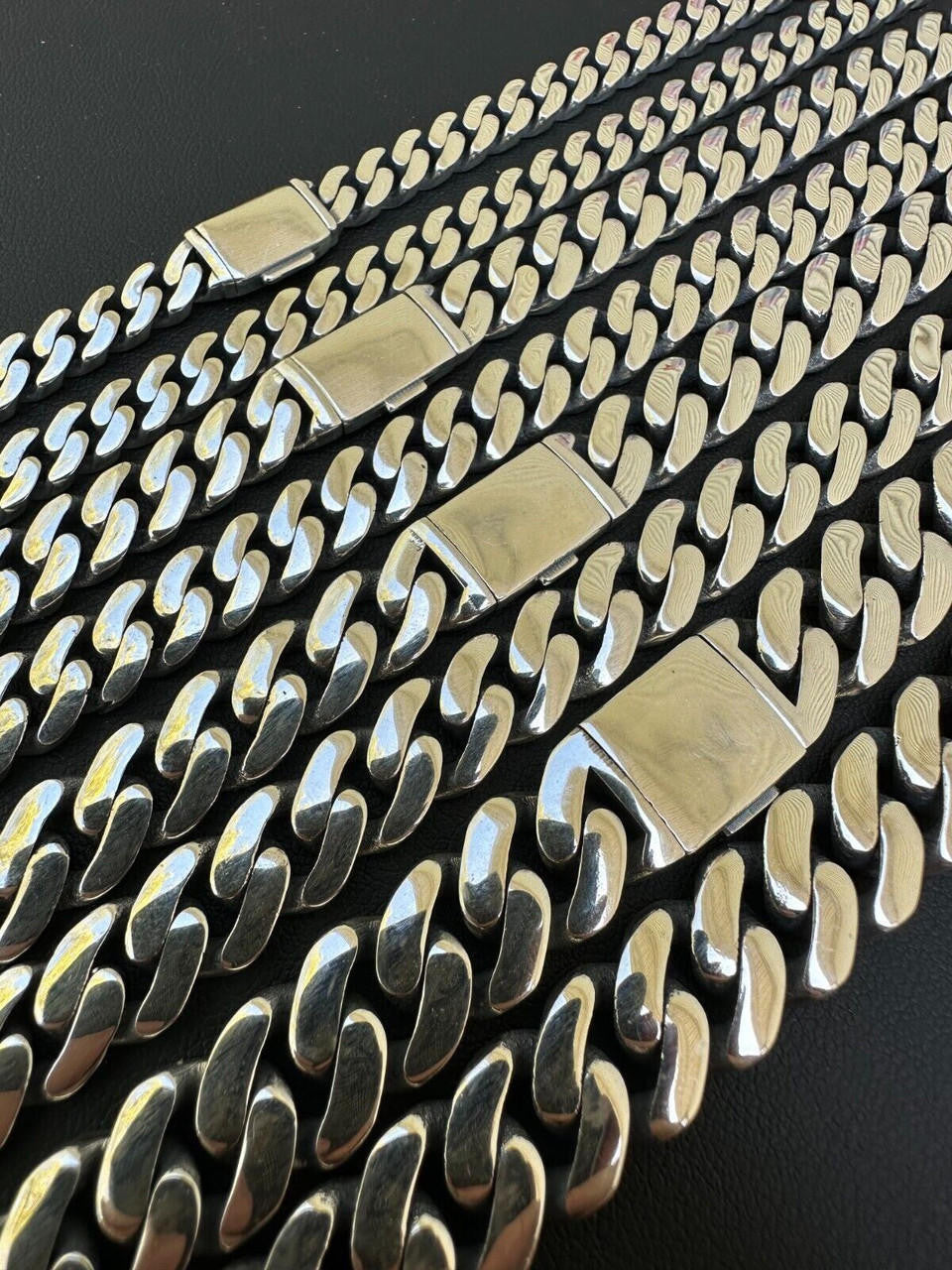 Italiano Silver, Inc. Miami Cuban Link Chain Necklace Real 925 Sterling Silver Sleek Box Clasp 6-12mm