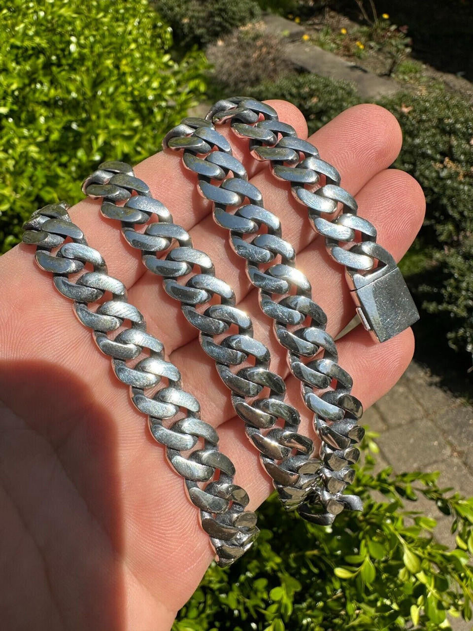 Italiano Silver, Inc. Miami Cuban Link Chain Necklace Real 925 Sterling Silver Sleek Box Clasp 6-12mm