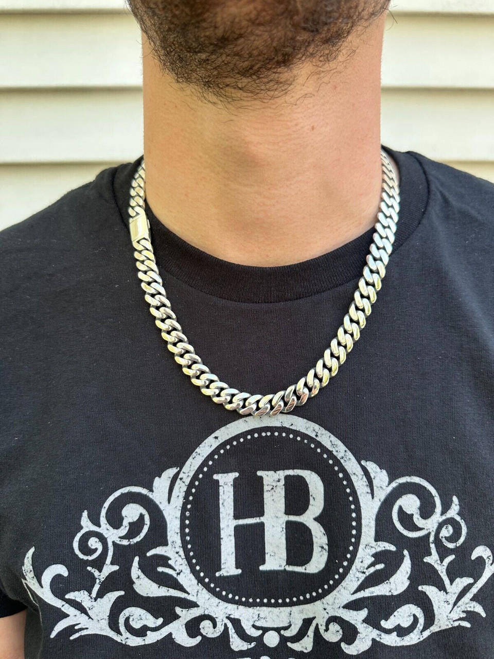 Italiano Silver, Inc. Miami Cuban Link Chain Necklace Real 925 Sterling Silver Sleek Box Clasp 6-12mm