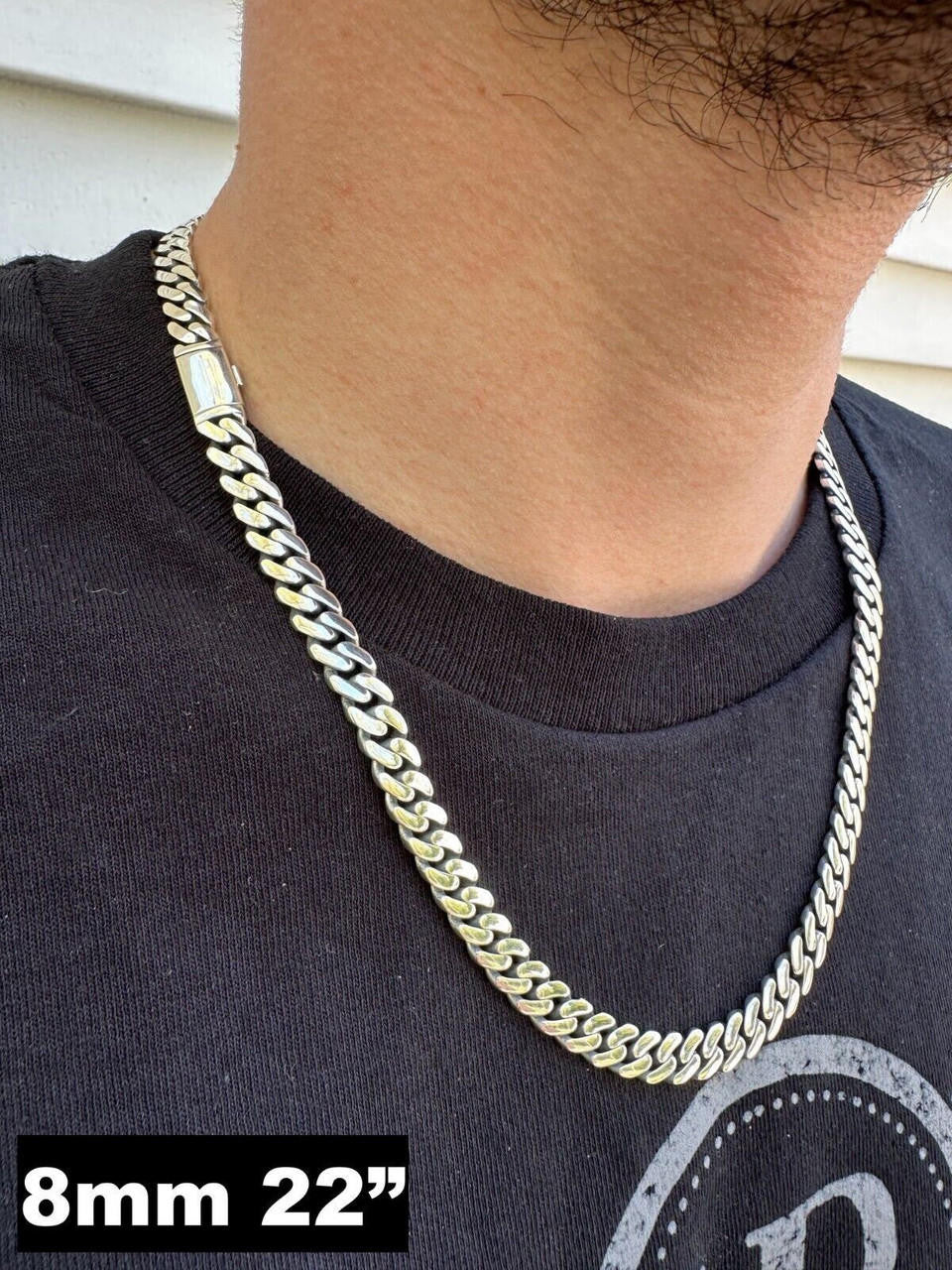 Miami Cuban Link Chain Necklace Real 925 Sterling Silver Sleek Box