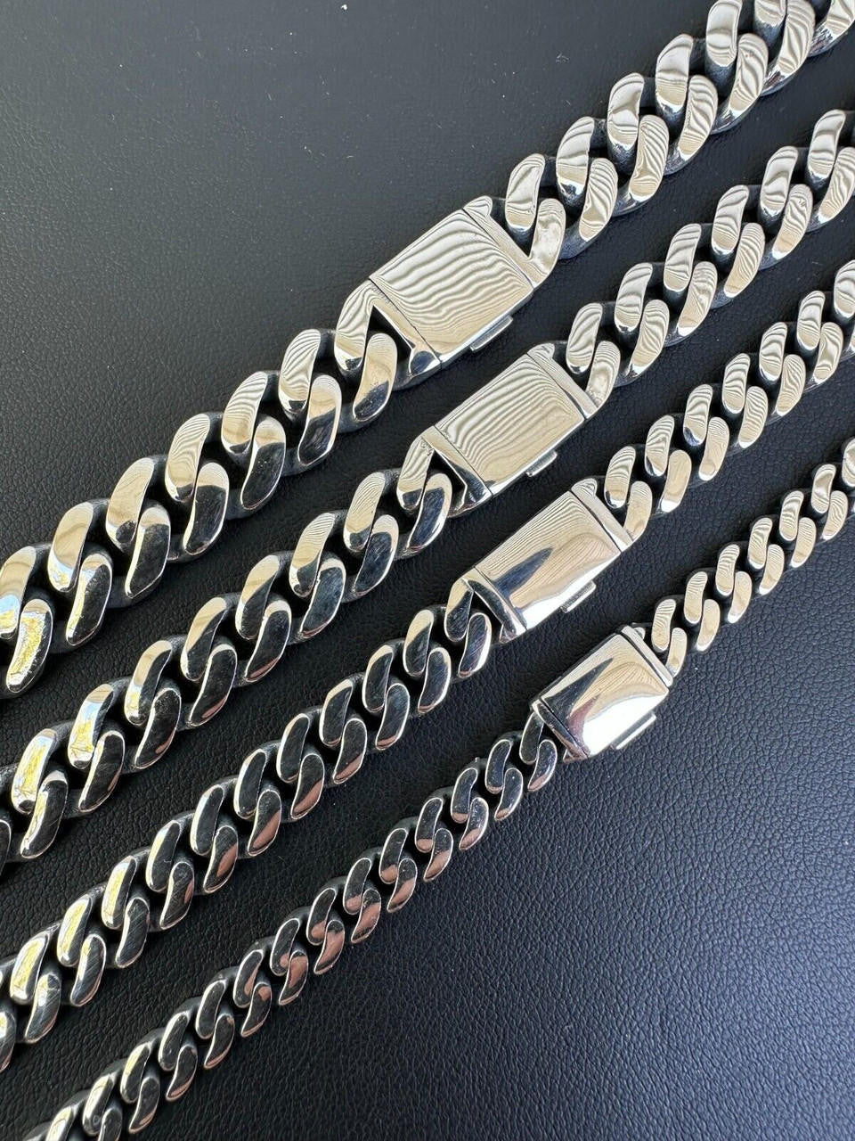 Italiano Silver, Inc. Miami Cuban Link Chain Necklace Real 925 Sterling Silver Sleek Box Clasp 6-12mm