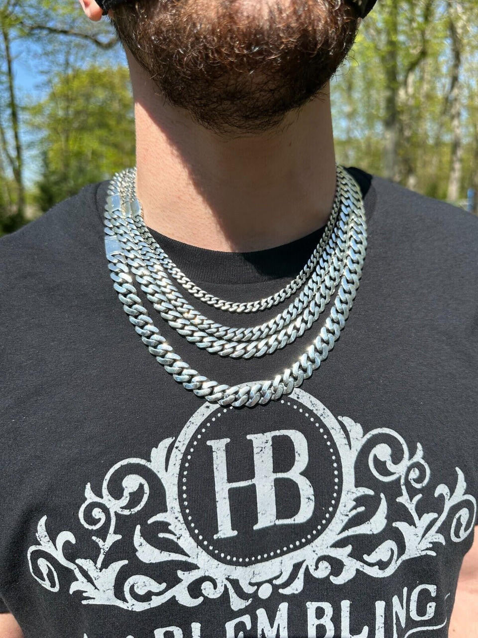 Italiano Silver, Inc. Miami Cuban Link Chain Necklace Real 925 Sterling Silver Sleek Box Clasp 6-12mm