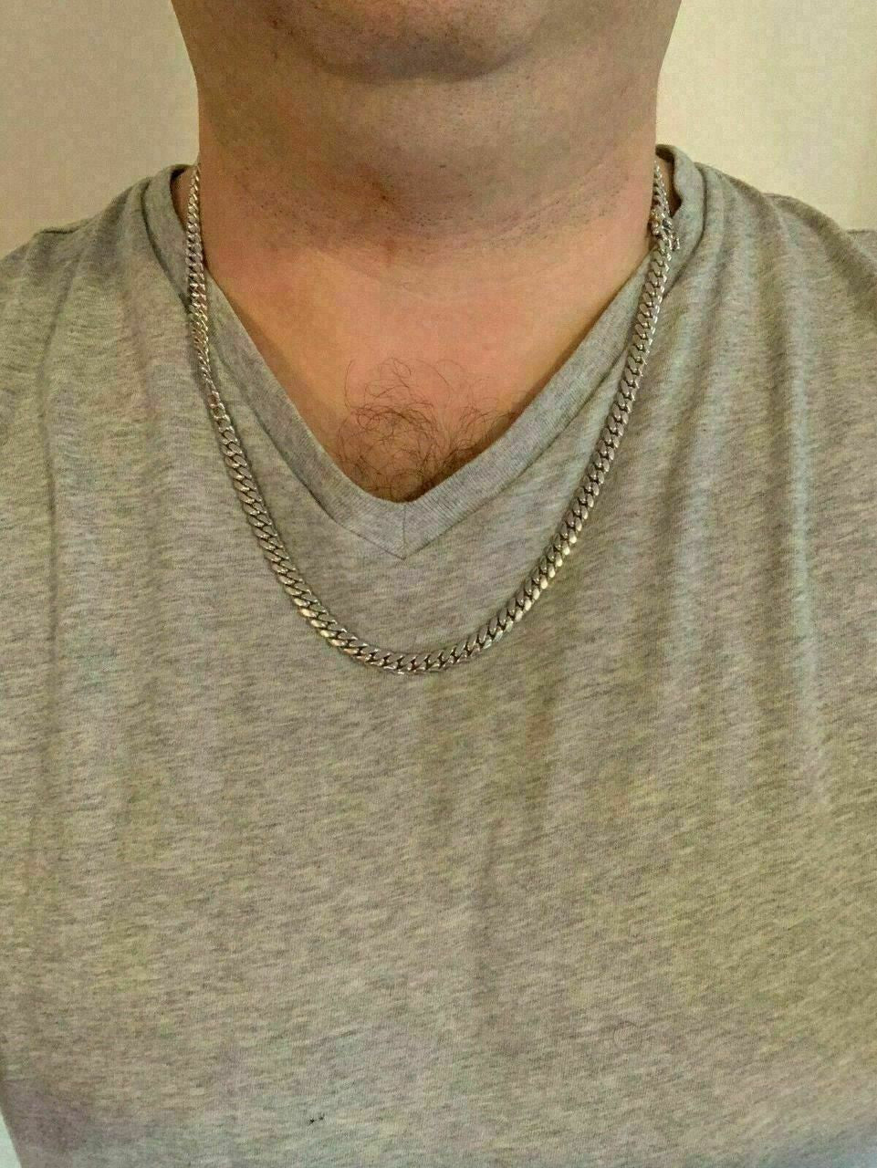 Italiano Silver, Inc Miami Cuban Link Chain Real Solid 925 Silver ITALY Heavy 6mm 18-30 Box Lock