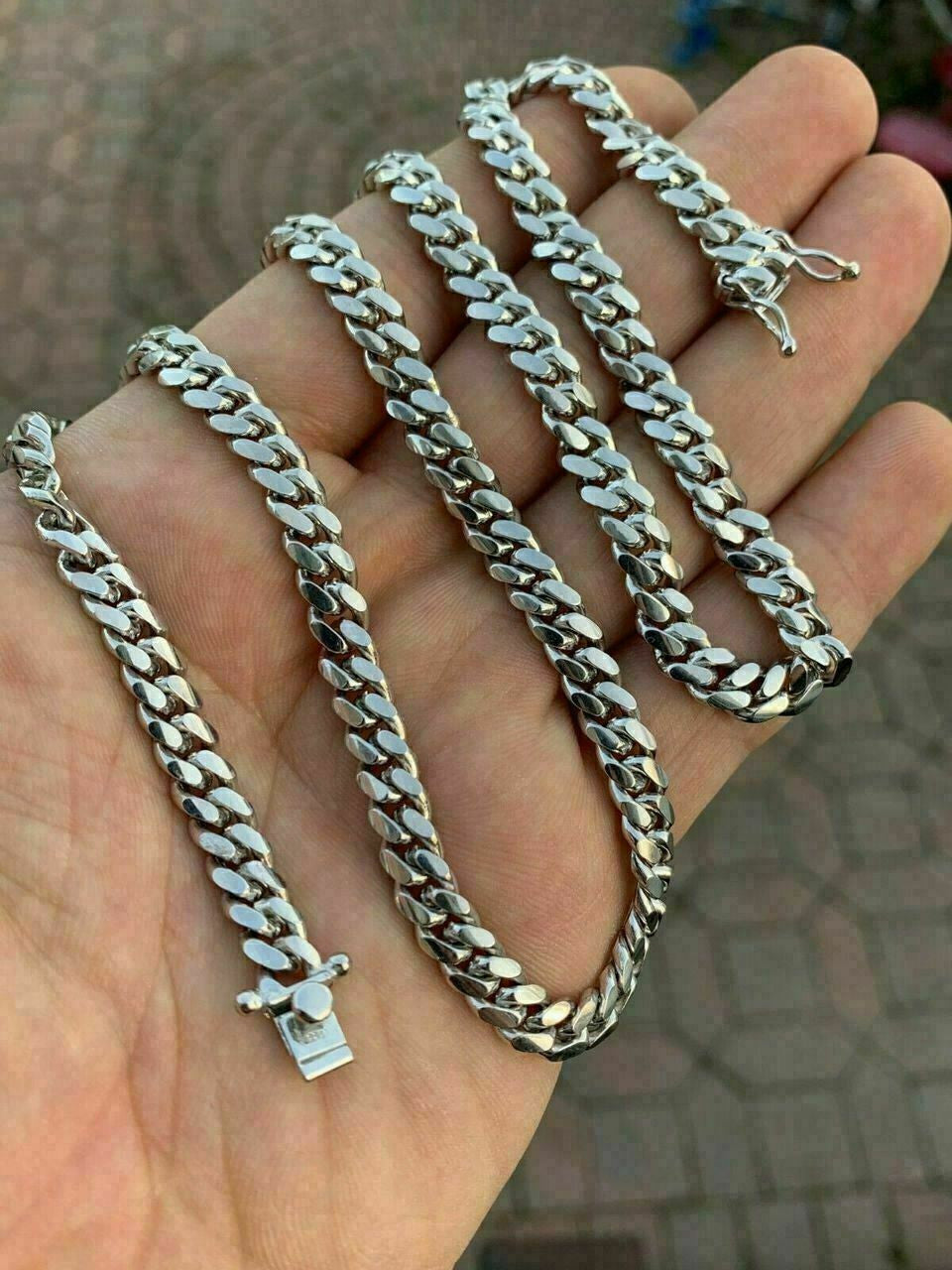 Italiano Silver, Inc Miami Cuban Link Chain Real Solid 925 Silver ITALY Heavy 6mm 18-30 Box Lock
