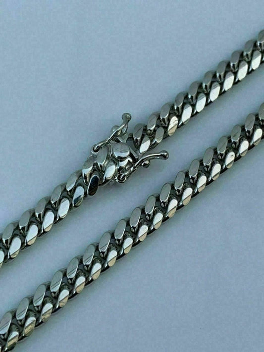 Italiano Silver, Inc Miami Cuban Link Chain Real Solid 925 Silver ITALY Heavy 6mm 18-30 Box Lock