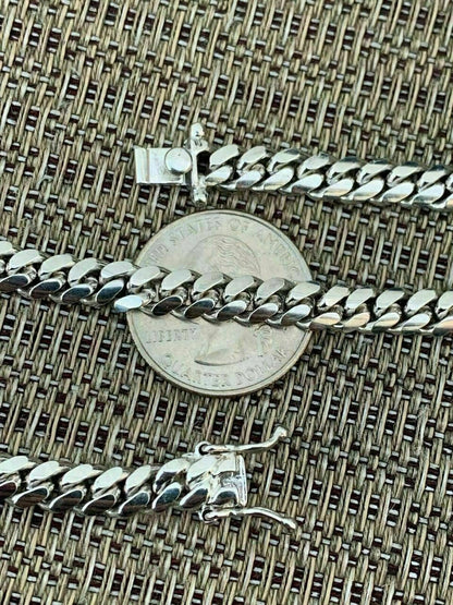 Italiano Silver, Inc Miami Cuban Link Chain Real Solid 925 Silver ITALY Heavy 6mm 18-30 Box Lock