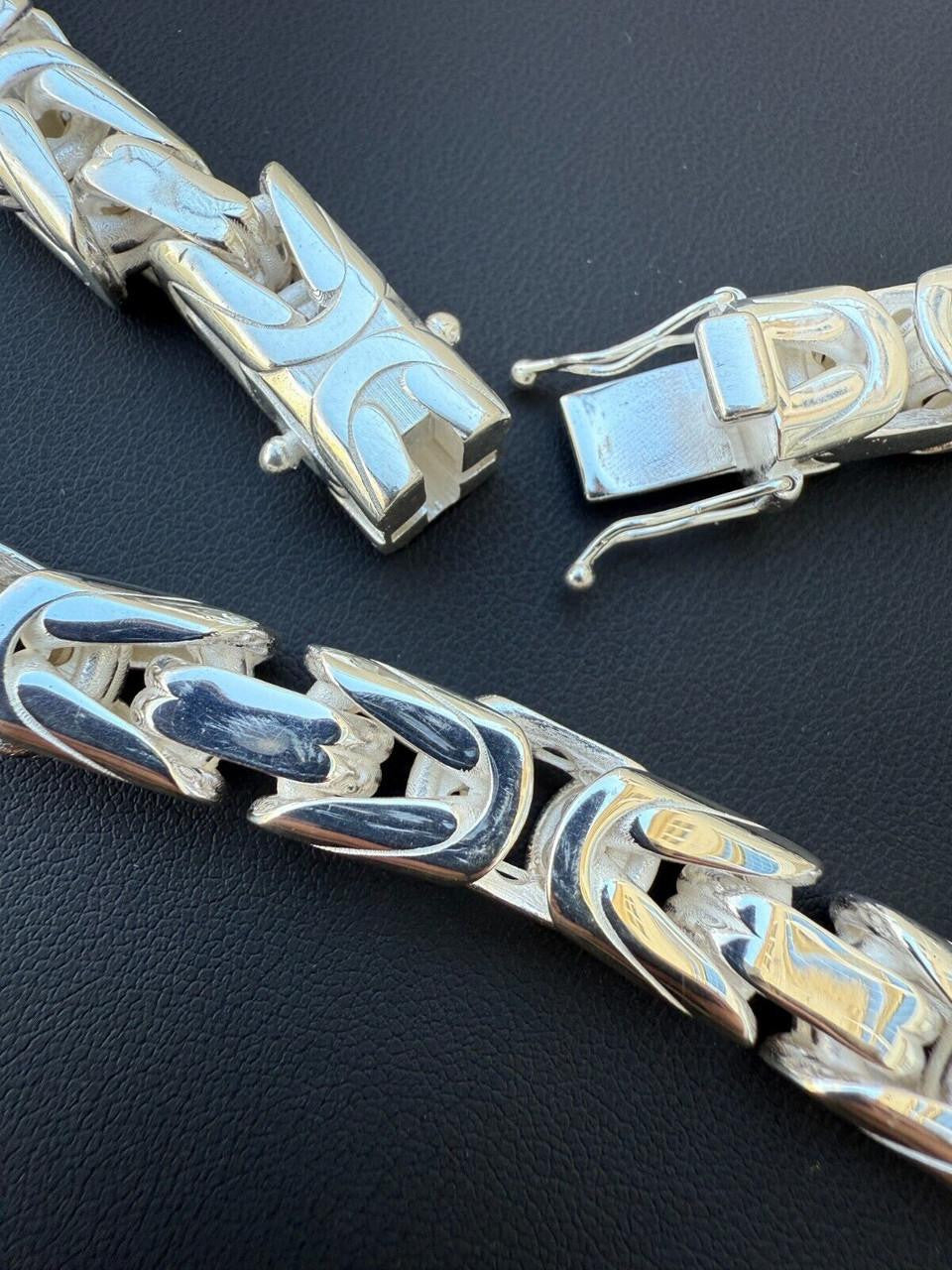 Italiano Silver, Inc. Modern Byzantine Link Chain Necklace W. Box Lock - 925 Sterling Silver - 18"-28" - 5mm-10mm