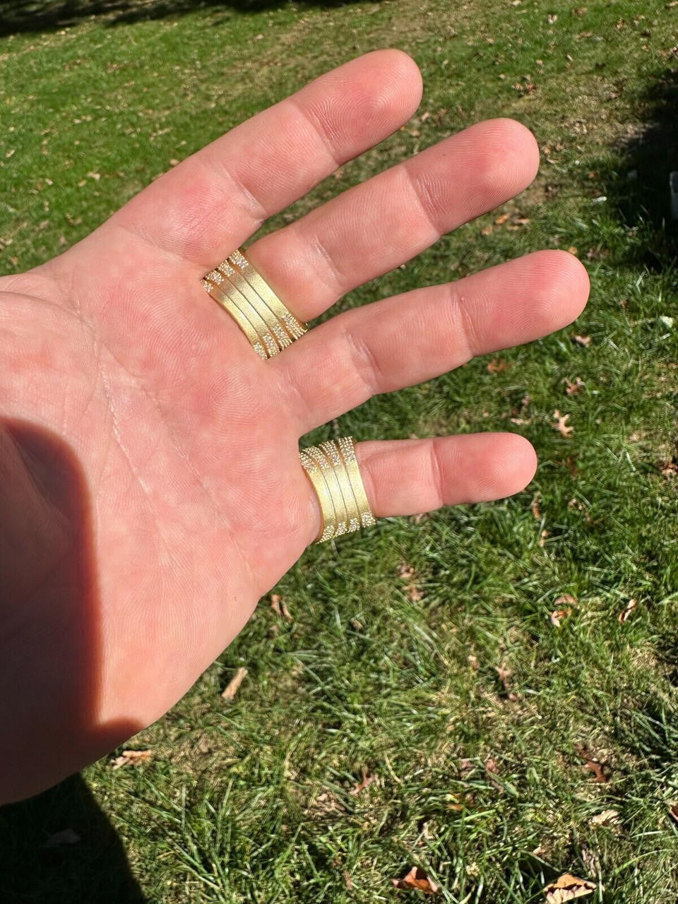 Italiano Silver, Inc. MOISSANITE Iced HEAVY Death Skull Ring Matte Real 14k Gold Over 925 Silver