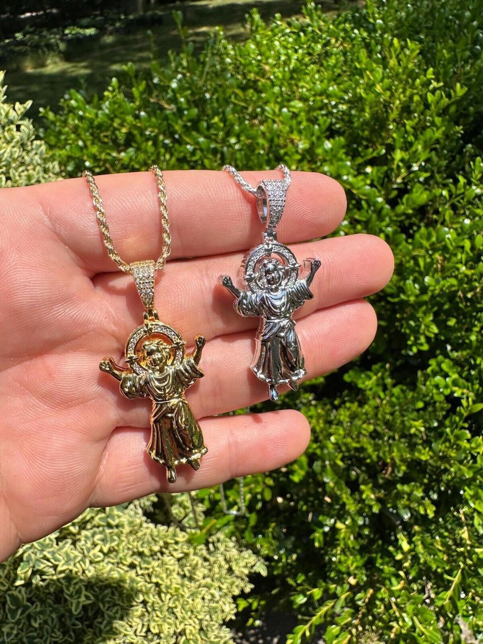 MOISSANITE Iced Santo Niño de Atocha Baby Jesus Pendant Necklace