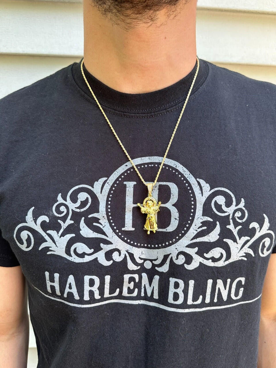 Italiano Silver, Inc. MOISSANITE Iced Santo Niño de Atocha Baby Jesus Pendant Necklace Real 925 Silver