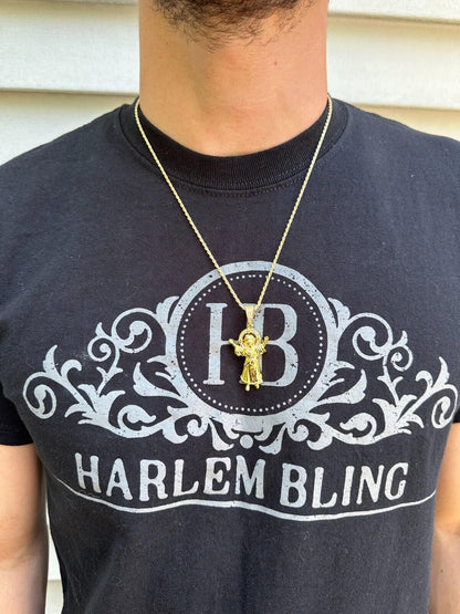 Italiano Silver, Inc. MOISSANITE Iced Santo Niño de Atocha Baby Jesus Pendant Necklace Real 925 Silver