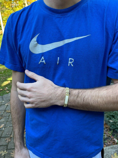 Italiano Silver, Inc MOISSANITE Presidential ID Bracelet 14k Gold Vermeil Real 925 Silver Iced HipHop