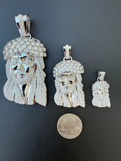 Italiano Silver, Inc. MOISSANITE Tito Biggie Smalls Kufi Jesus Piece Pendant - 925 Silver - 3 Sizes 1"-2.5"