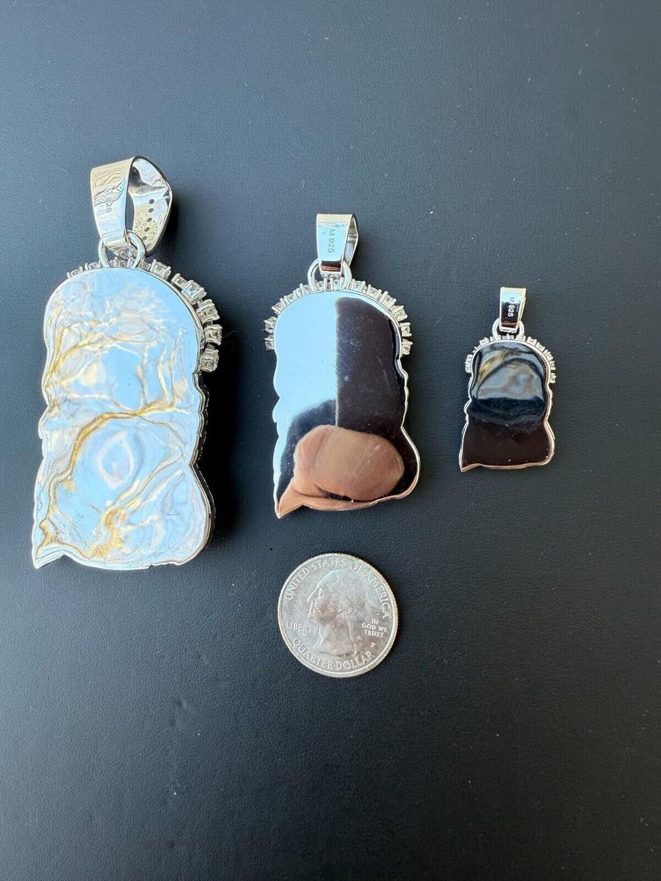 Italiano Silver, Inc. MOISSANITE Tito Biggie Smalls Kufi Jesus Piece Pendant - 925 Silver - 3 Sizes 1"-2.5"