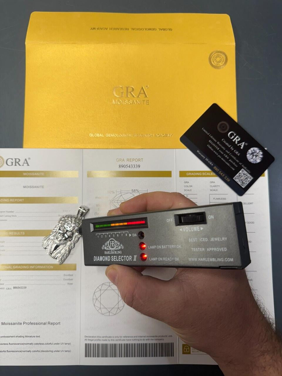 Italiano Silver, Inc. MOISSANITE Tito Biggie Smalls Kufi Jesus Piece Pendant - 925 Silver - 3 Sizes 1"-2.5"