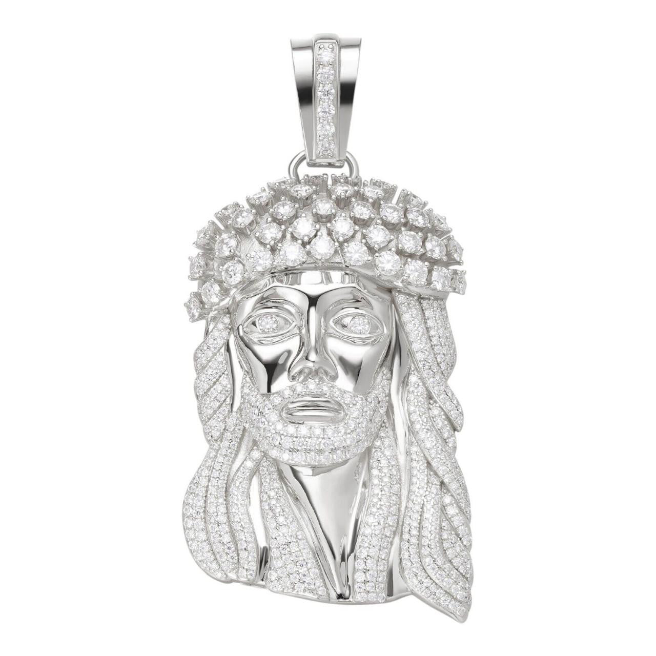 Italiano Silver, Inc. MOISSANITE Tito Biggie Smalls Kufi Jesus Piece Pendant - 925 Silver - 3 Sizes 1"-2.5"