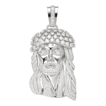 Italiano Silver, Inc. MOISSANITE Tito Biggie Smalls Kufi Jesus Piece Pendant - 925 Silver - 3 Sizes 1"-2.5"