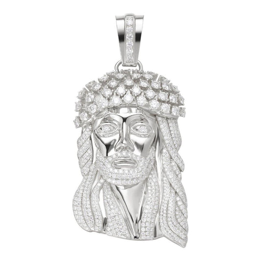 Italiano Silver, Inc. MOISSANITE Tito Biggie Smalls Kufi Jesus Piece Pendant - 925 Silver - 3 Sizes 1"-2.5"
