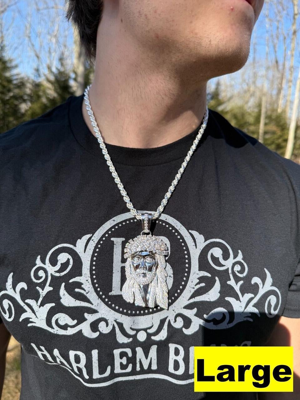 Italiano Silver, Inc. MOISSANITE Tito Biggie Smalls Kufi Jesus Piece Pendant - 925 Silver - 3 Sizes 1"-2.5"