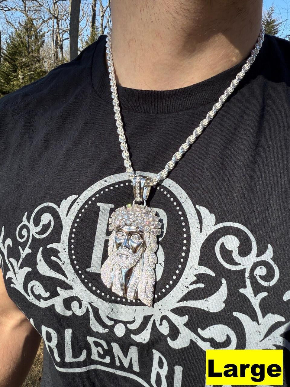 Italiano Silver, Inc. MOISSANITE Tito Biggie Smalls Kufi Jesus Piece Pendant - 925 Silver - 3 Sizes 1"-2.5"