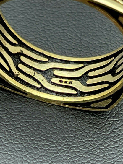 Italiano Silver, Inc Real 14k Gold and Solid 925 Sterling Silver Men Plain Ring Wedding Square Band 9mm