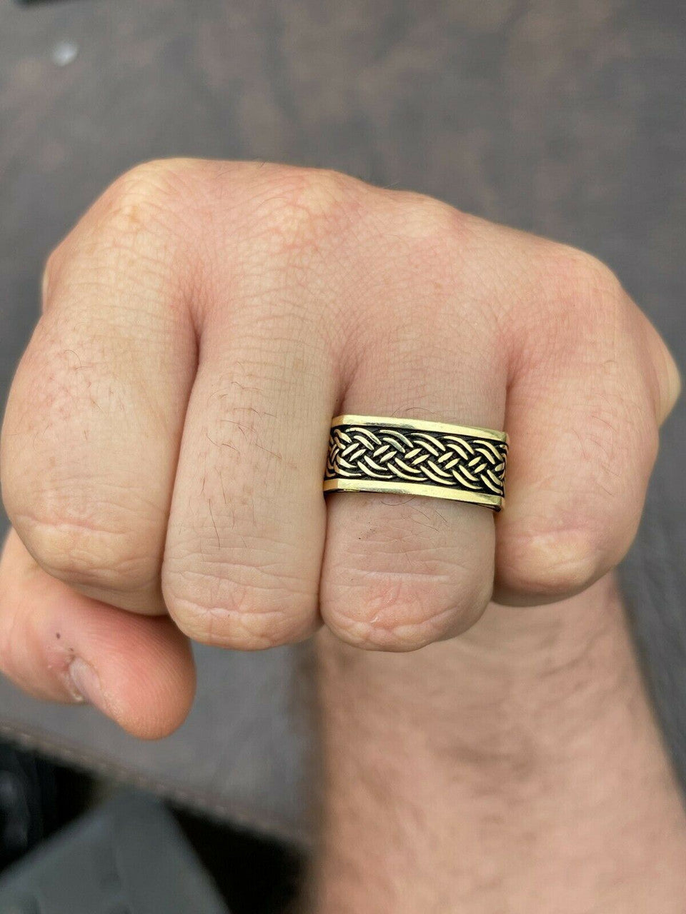 Italiano Silver, Inc Real 14k Gold and Solid 925 Sterling Silver Men Plain Ring Wedding Square Band 9mm