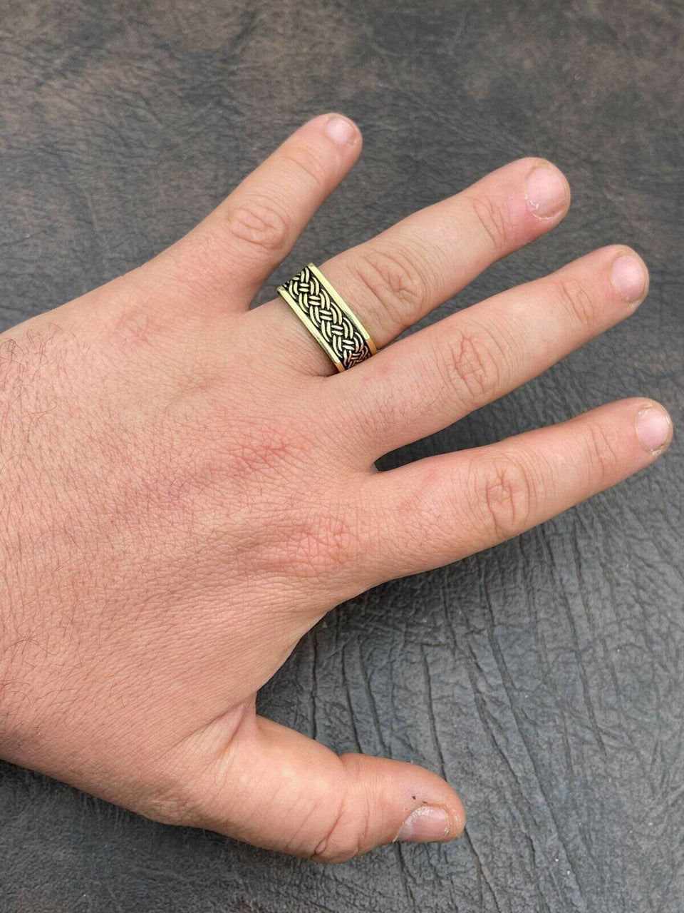 Italiano Silver, Inc Real 14k Gold and Solid 925 Sterling Silver Men Plain Ring Wedding Square Band 9mm