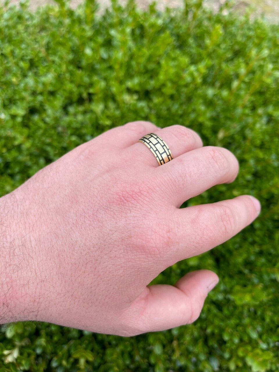 Italiano Silver, Inc Real 14k Gold and Solid 925 Sterling Silver Mens Plain Ring Wedding Band Size 7-13