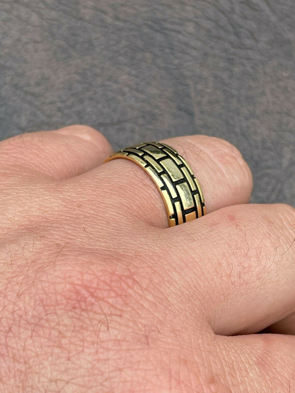 Italiano Silver, Inc Real 14k Gold and Solid 925 Sterling Silver Mens Plain Ring Wedding Band Size 7-13