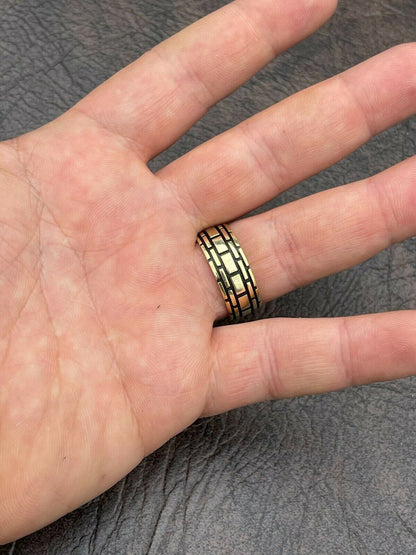 Italiano Silver, Inc Real 14k Gold and Solid 925 Sterling Silver Mens Plain Ring Wedding Band Size 7-13