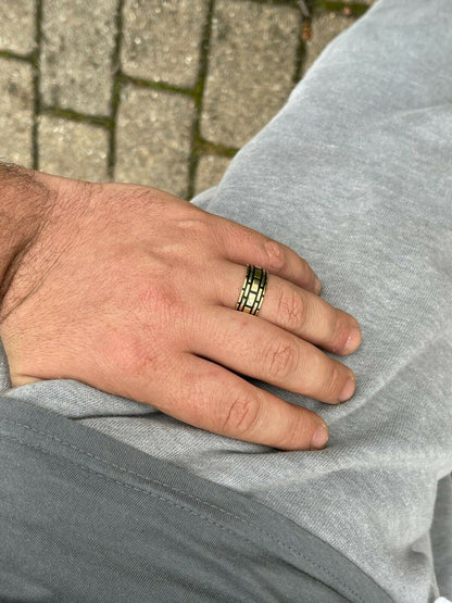 Italiano Silver, Inc Real 14k Gold and Solid 925 Sterling Silver Mens Plain Ring Wedding Band Size 7-13