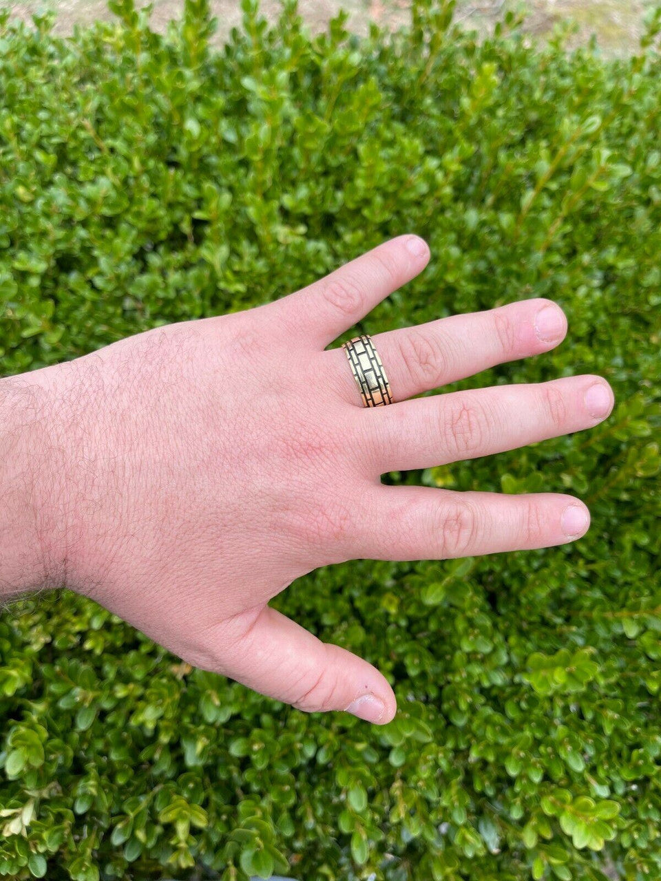 Italiano Silver, Inc Real 14k Gold and Solid 925 Sterling Silver Mens Plain Ring Wedding Band Size 7-13