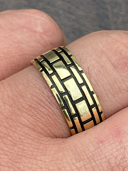 Italiano Silver, Inc Real 14k Gold and Solid 925 Sterling Silver Mens Plain Ring Wedding Band Size 7-13