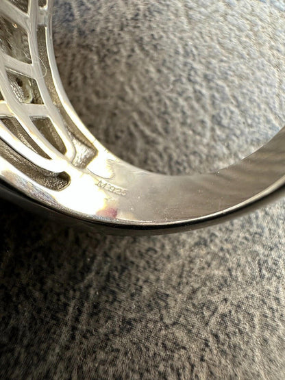 Italiano Silver, Inc. Real 925 Sterling Silver Iced Baguette Star Shaped Ring Pass Tester Hip Hop Out