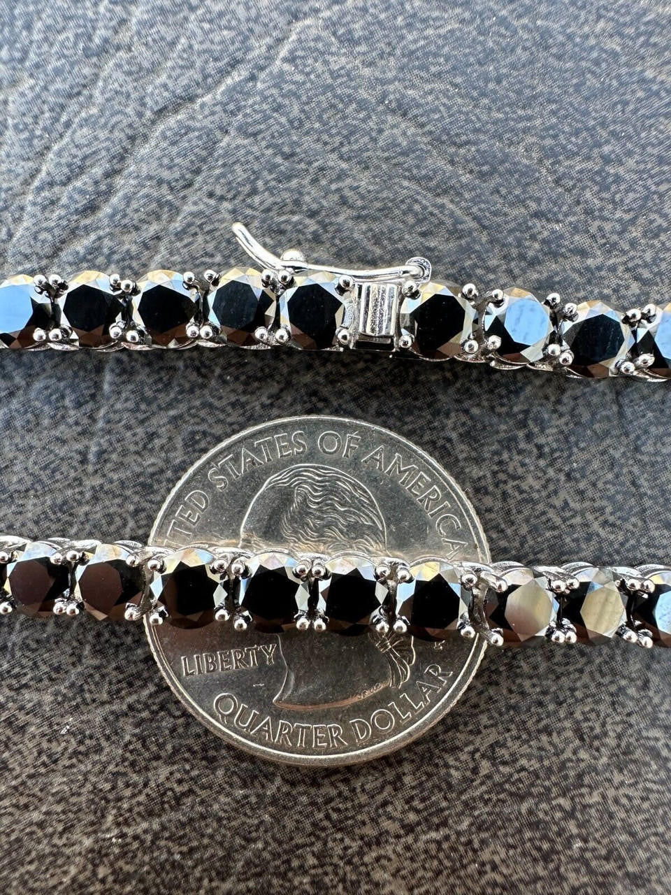 Italiano Silver, Inc. Real Black MOISSANITE 5mm Tennis Chain 925 Silver Iced Necklace Pass Tester